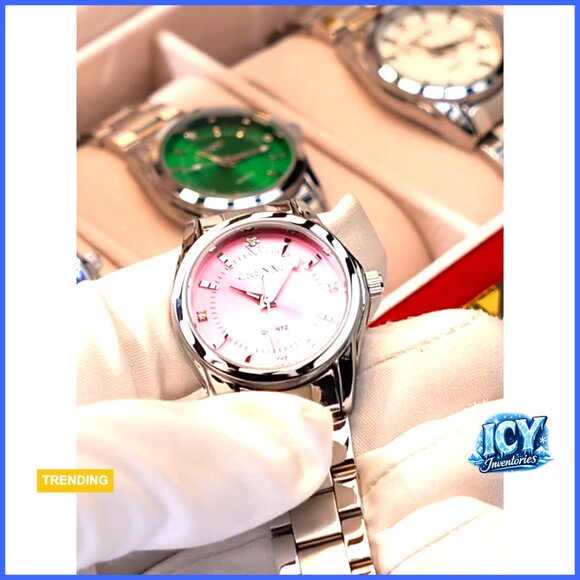 Stainless Steel Waterproof Quartz Analog Watch with Skeleton Dial